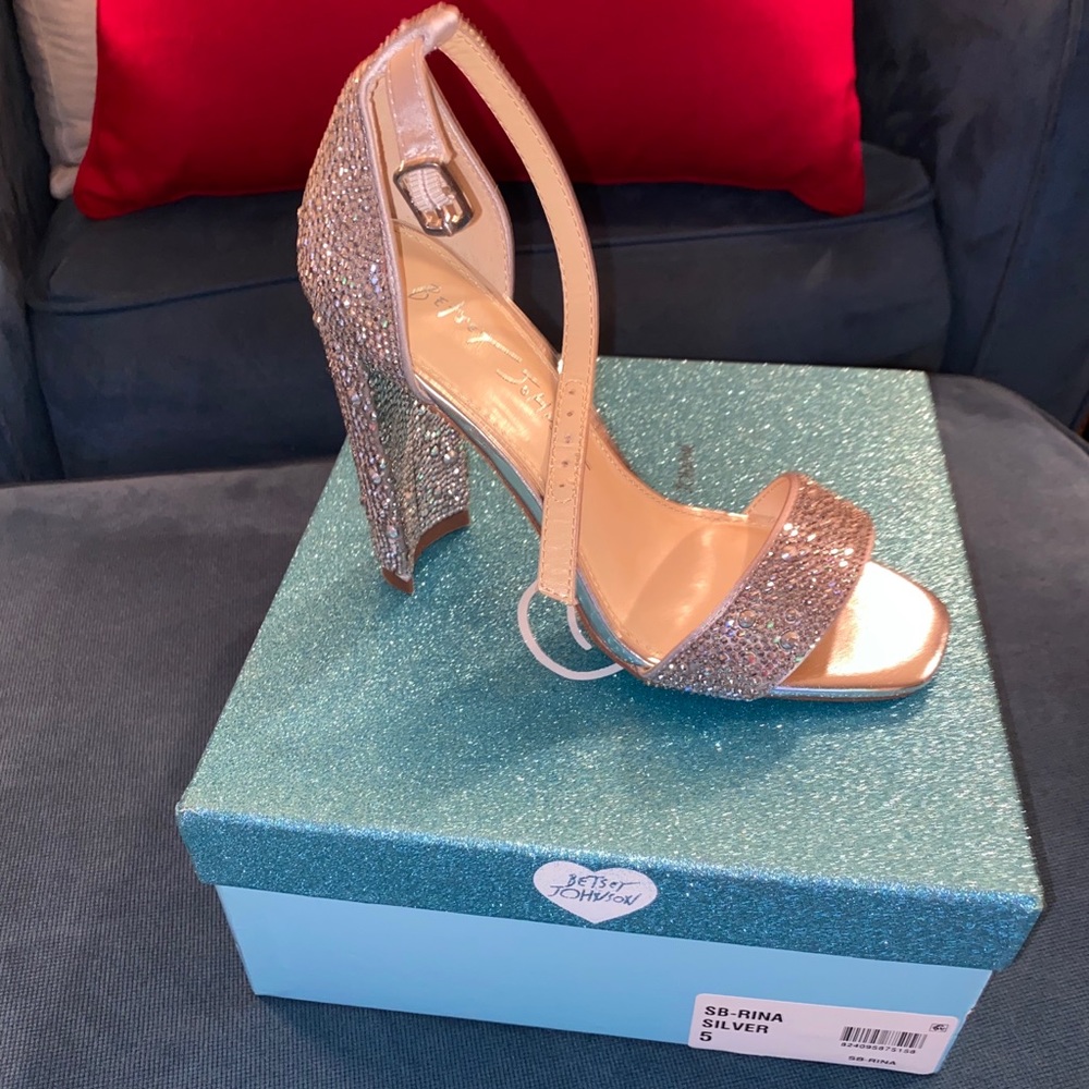 Betray Johnson Rhinestone block heels